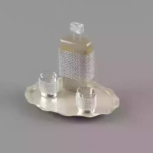 Whisky Set  crystal bottle and glasses 3D model