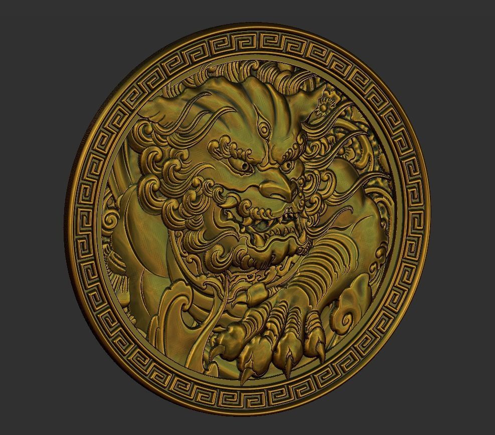 foo dog 3D print model_3