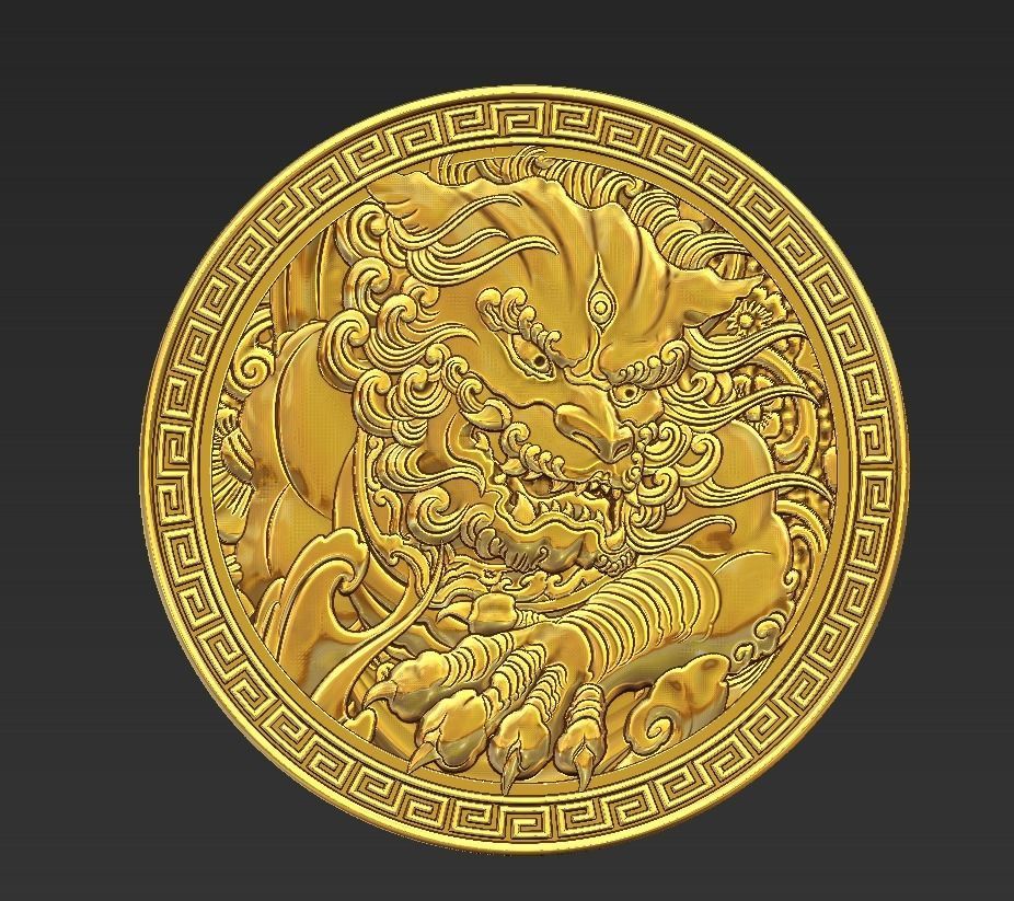 foo dog 3D print model_8