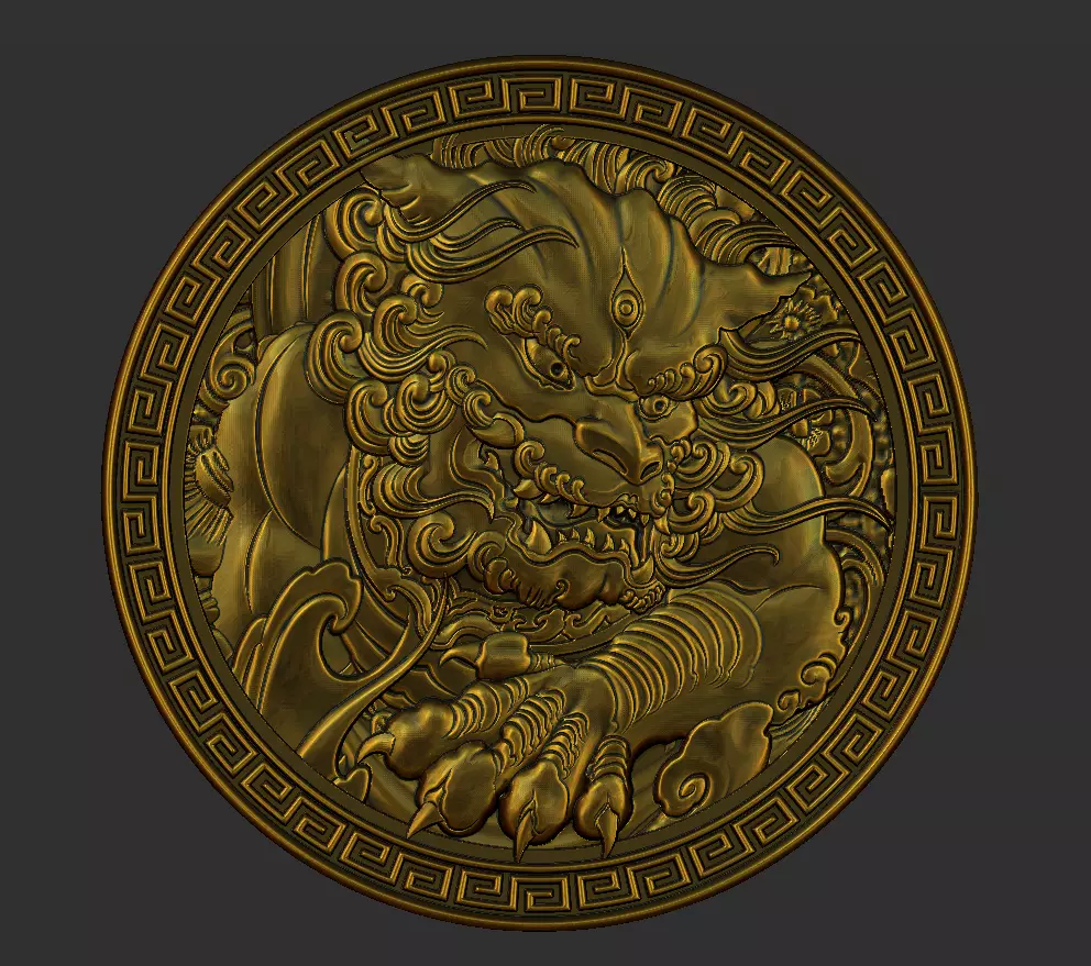 foo dog 3D print model_0