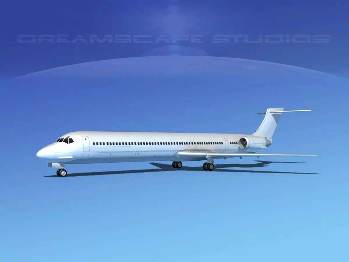 McDonnell Douglas MD-88 LP SS Low-poly 3D model_0