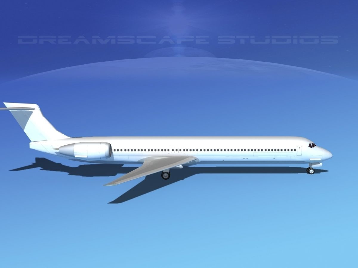 McDonnell Douglas MD-88 LP SS Low-poly 3D model_4