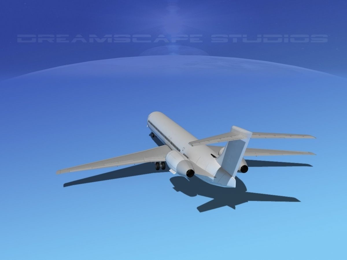 McDonnell Douglas MD-88 LP SS Low-poly 3D model_7
