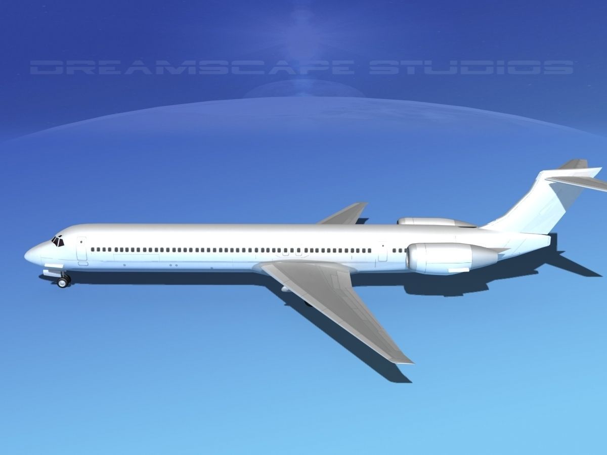 McDonnell Douglas MD-88 LP SS Low-poly 3D model_9