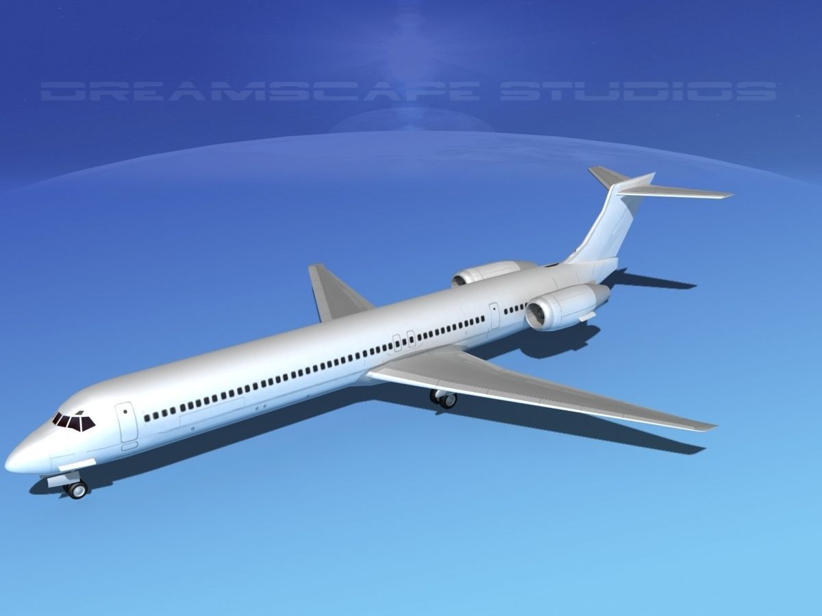 McDonnell Douglas MD-88 LP SS Low-poly 3D model_10