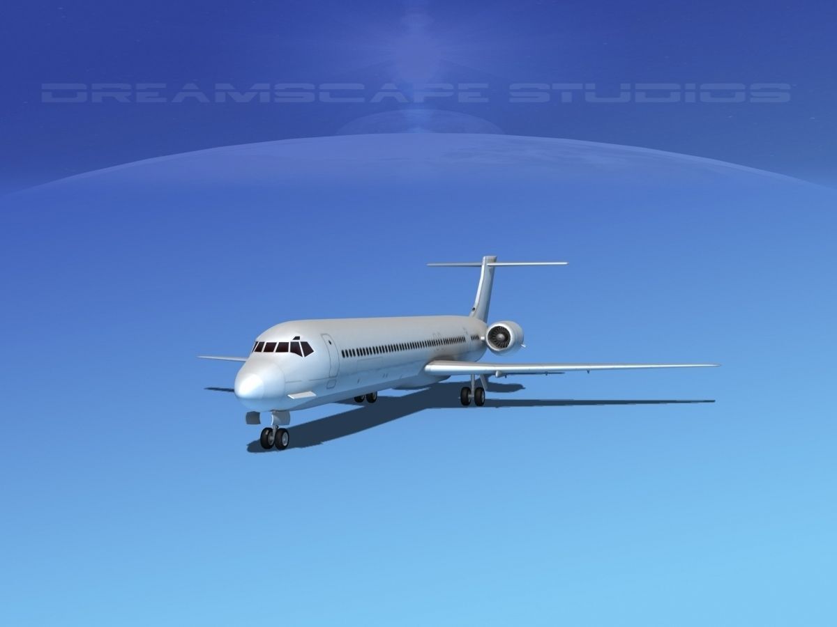 McDonnell Douglas MD-88 LP SS Low-poly 3D model_1