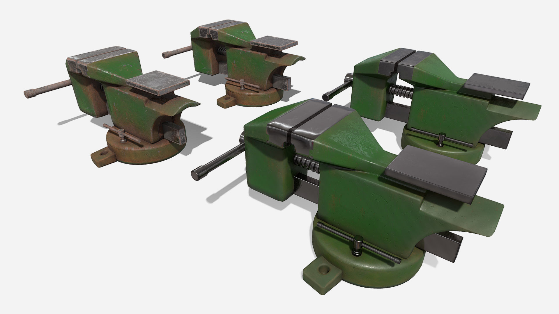 Hand Vice Low-poly 3D model_3