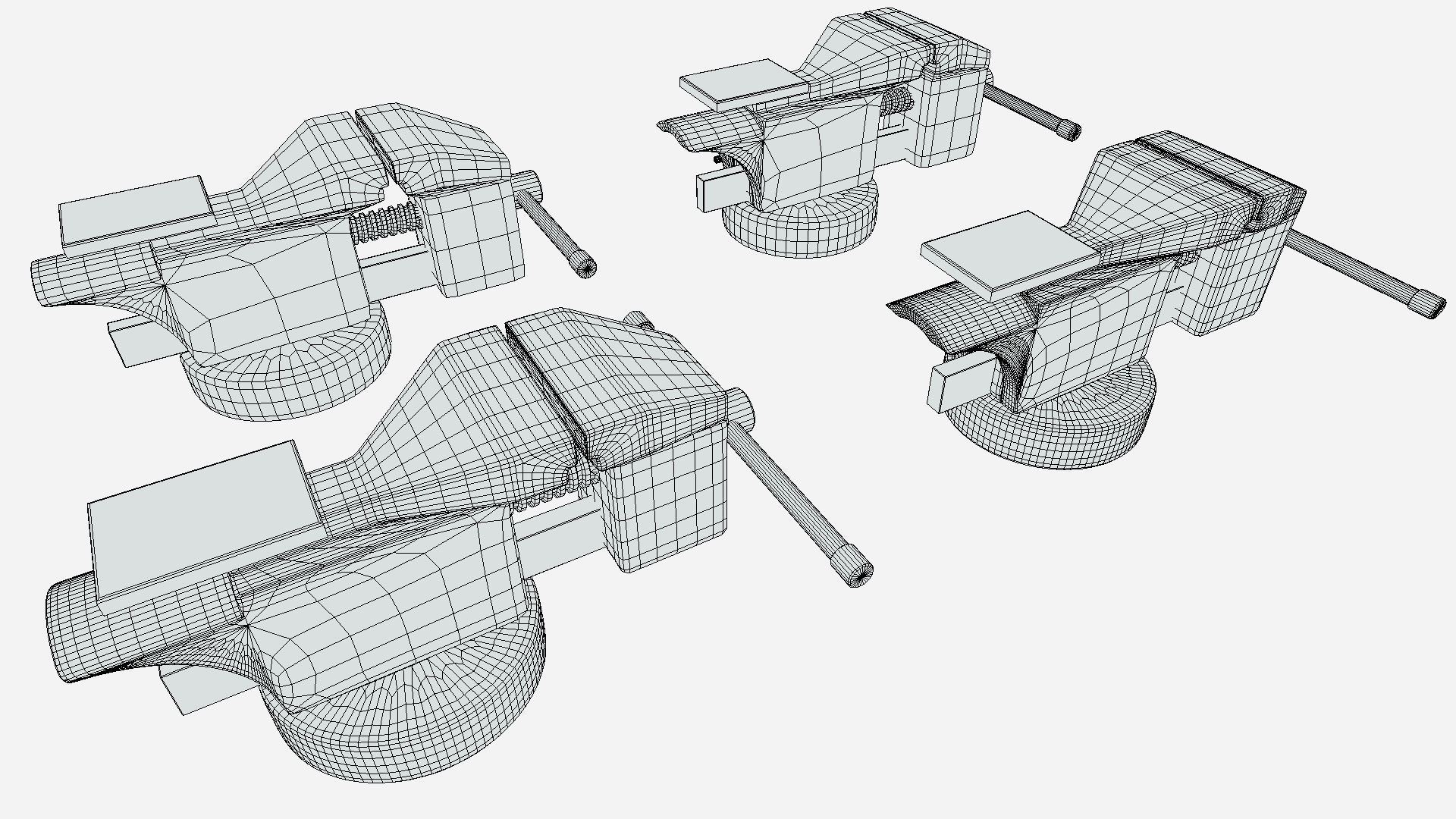 Hand Vice Low-poly 3D model_5