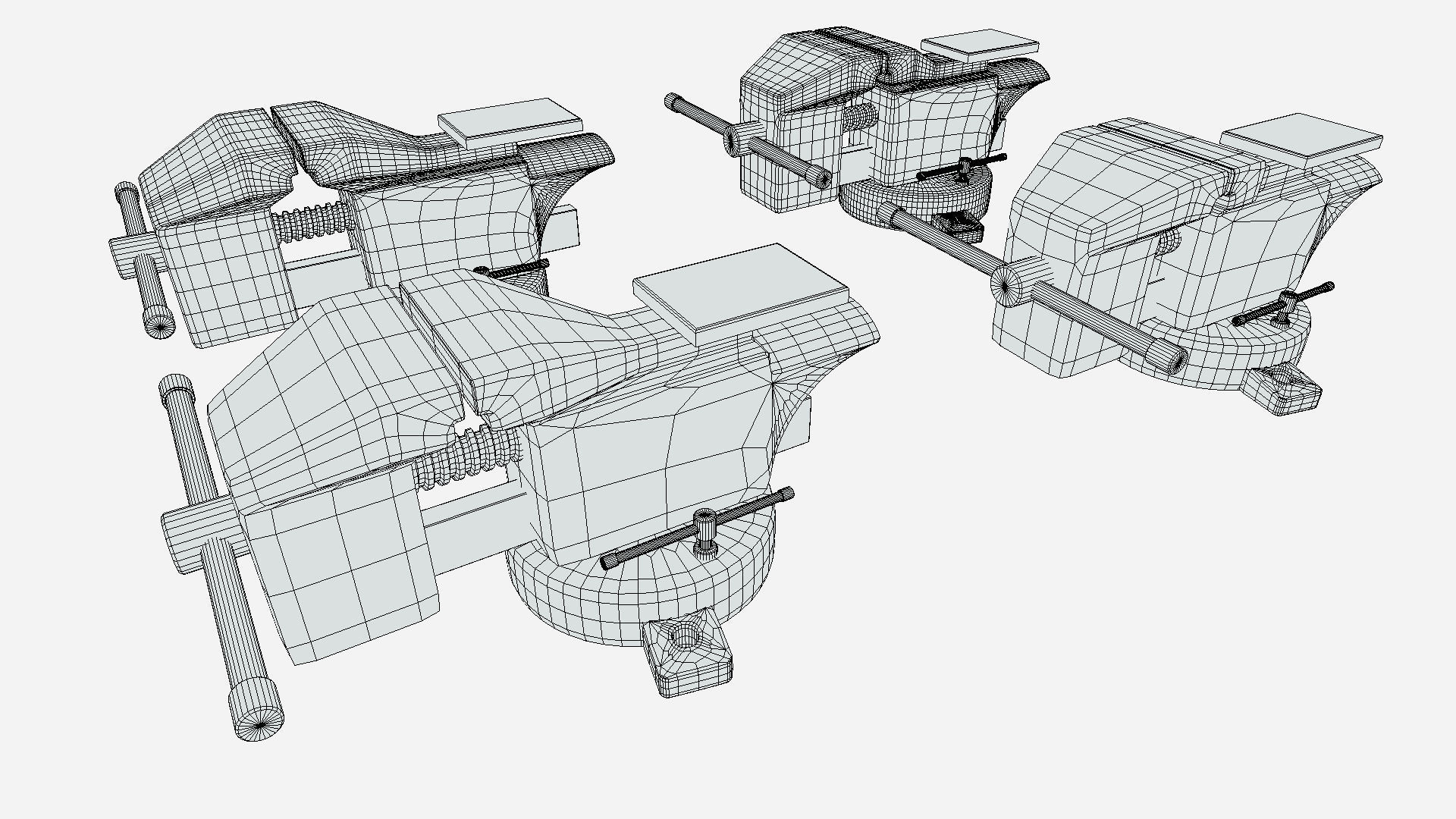 Hand Vice Low-poly 3D model_4