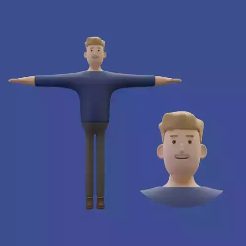 3D character casual man