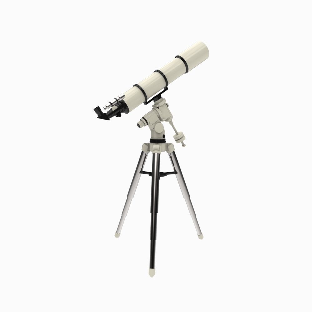 modern Telescope Low-poly 3D model_7