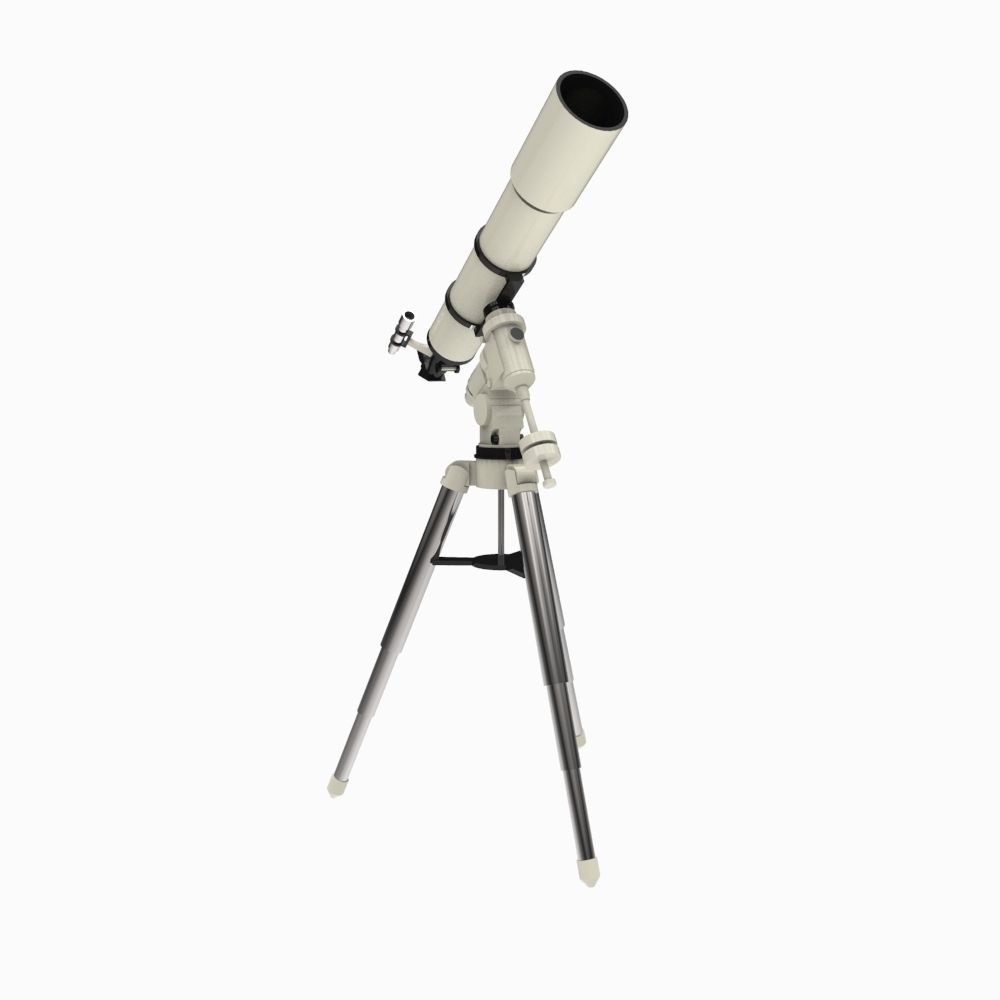 modern Telescope Low-poly 3D model_5