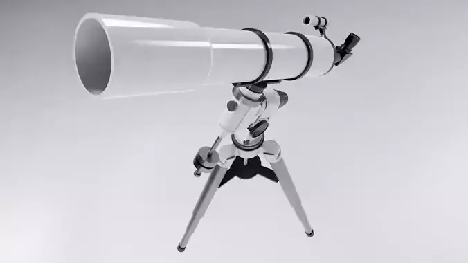 modern Telescope Low-poly 3D model