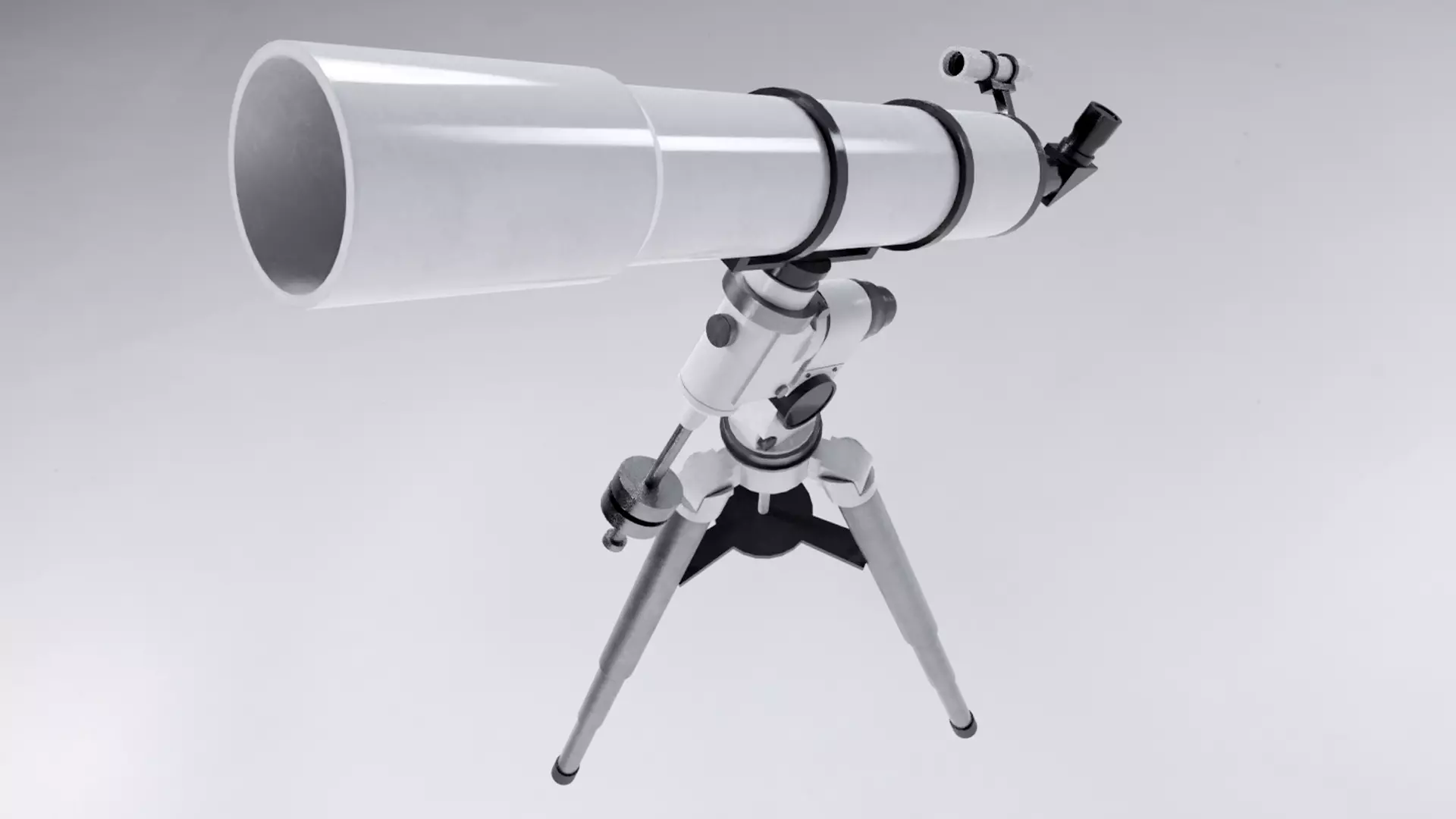 modern Telescope Low-poly 3D model_0