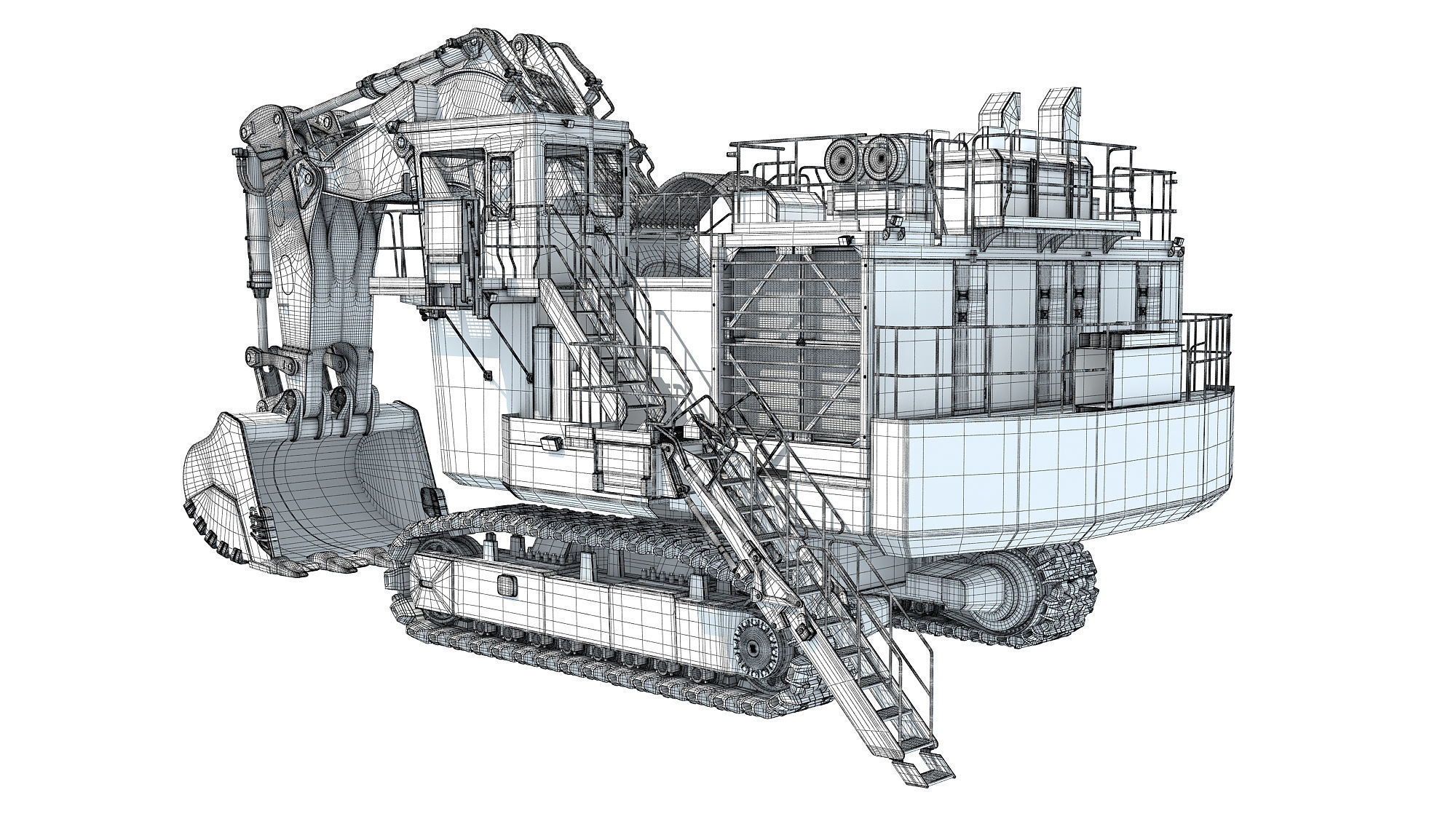 Mining Excavator Shovel 3D model_20