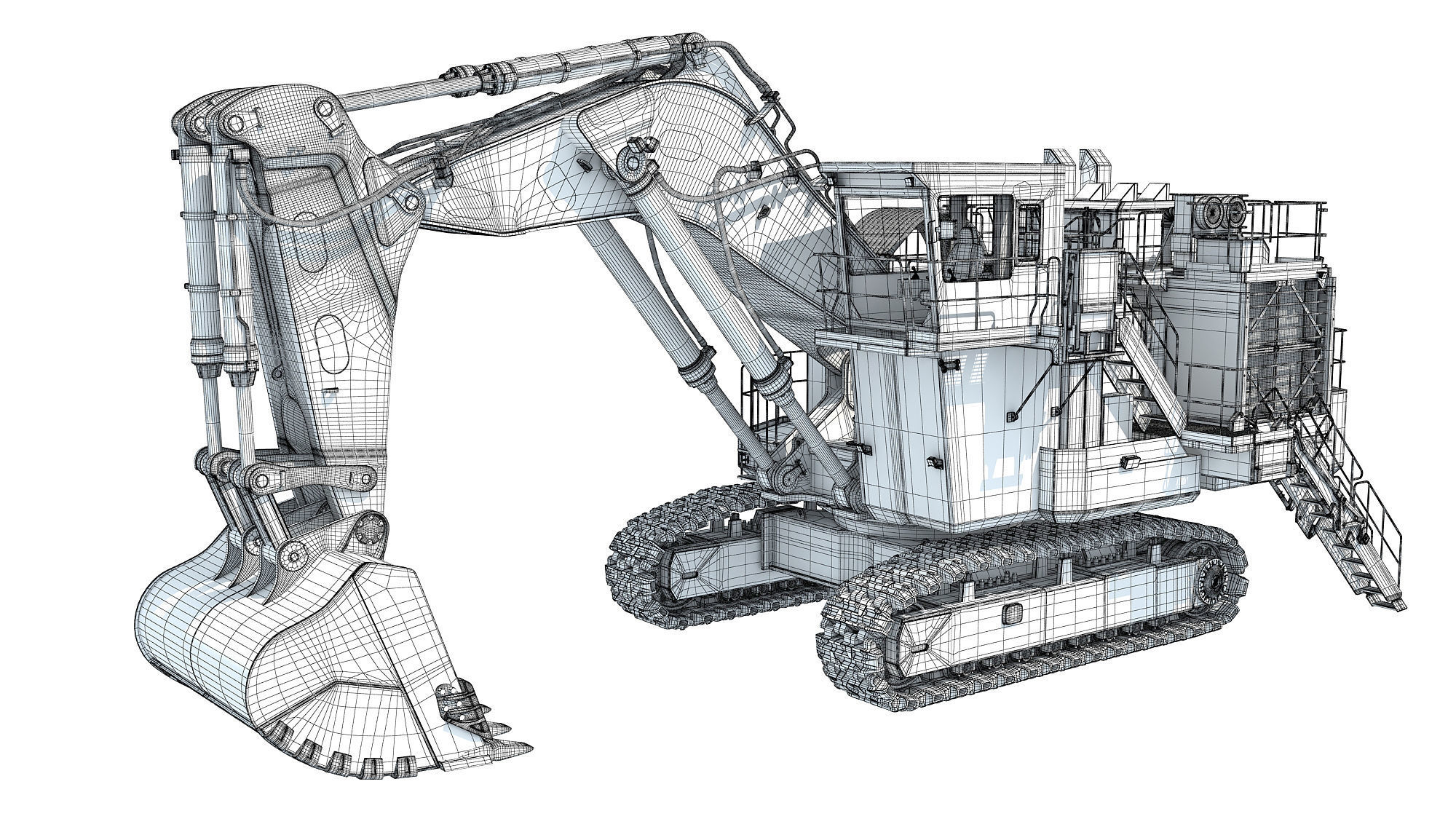 Mining Excavator Shovel 3D model_19