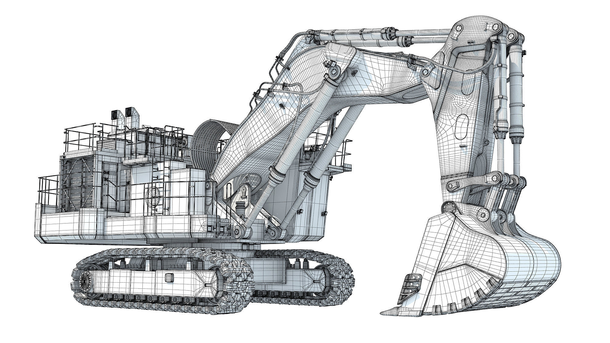 Mining Excavator Shovel 3D model_22