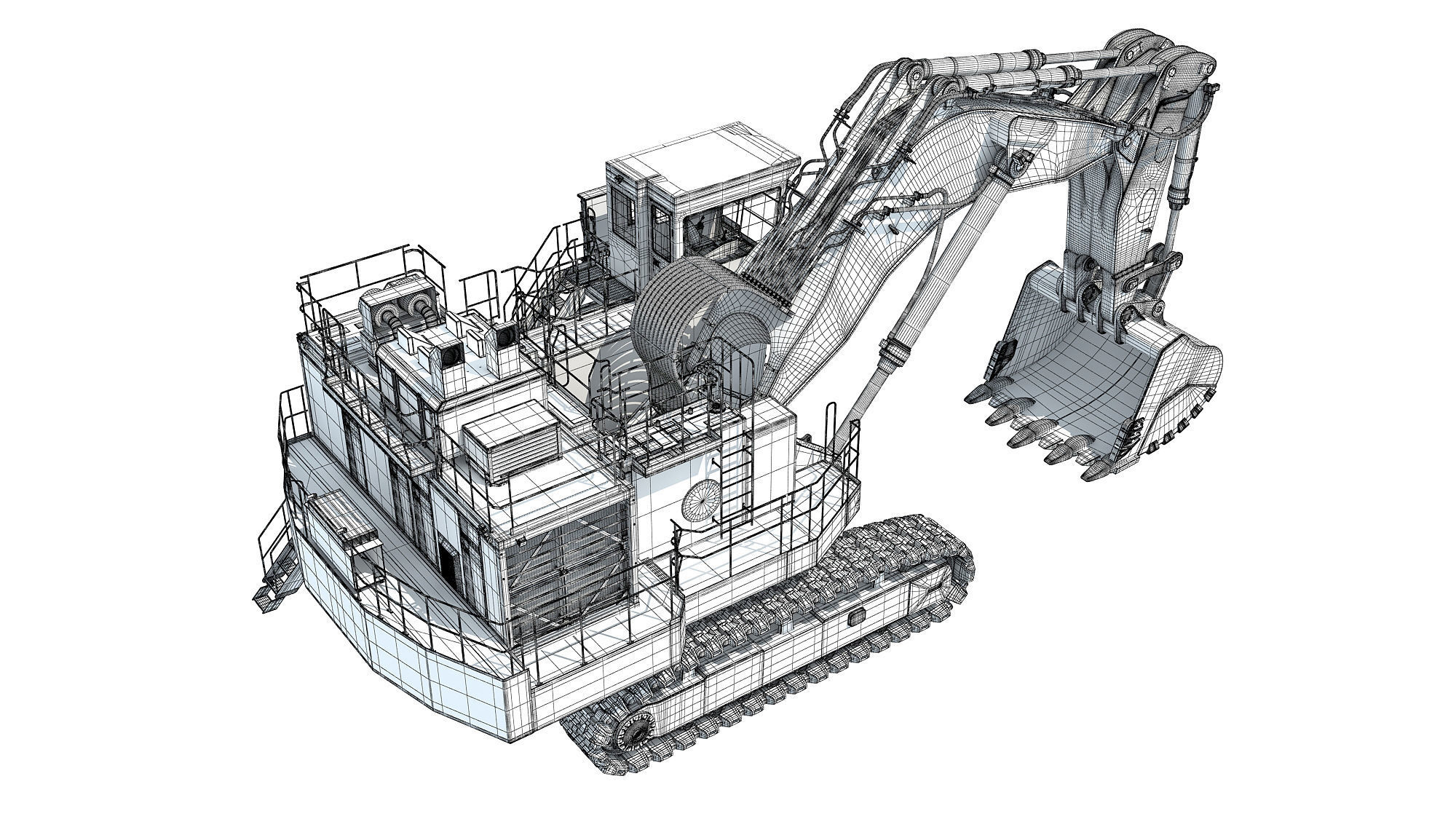 Mining Excavator Shovel 3D model_21