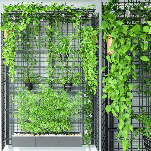 Wall Grid Plant Pot 5 3D model