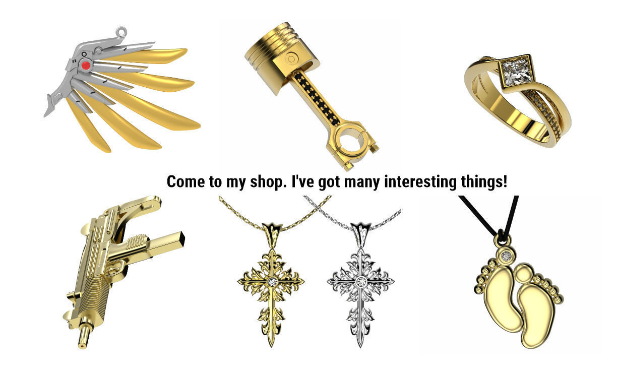 Pendant dumbbell 3D print model_3