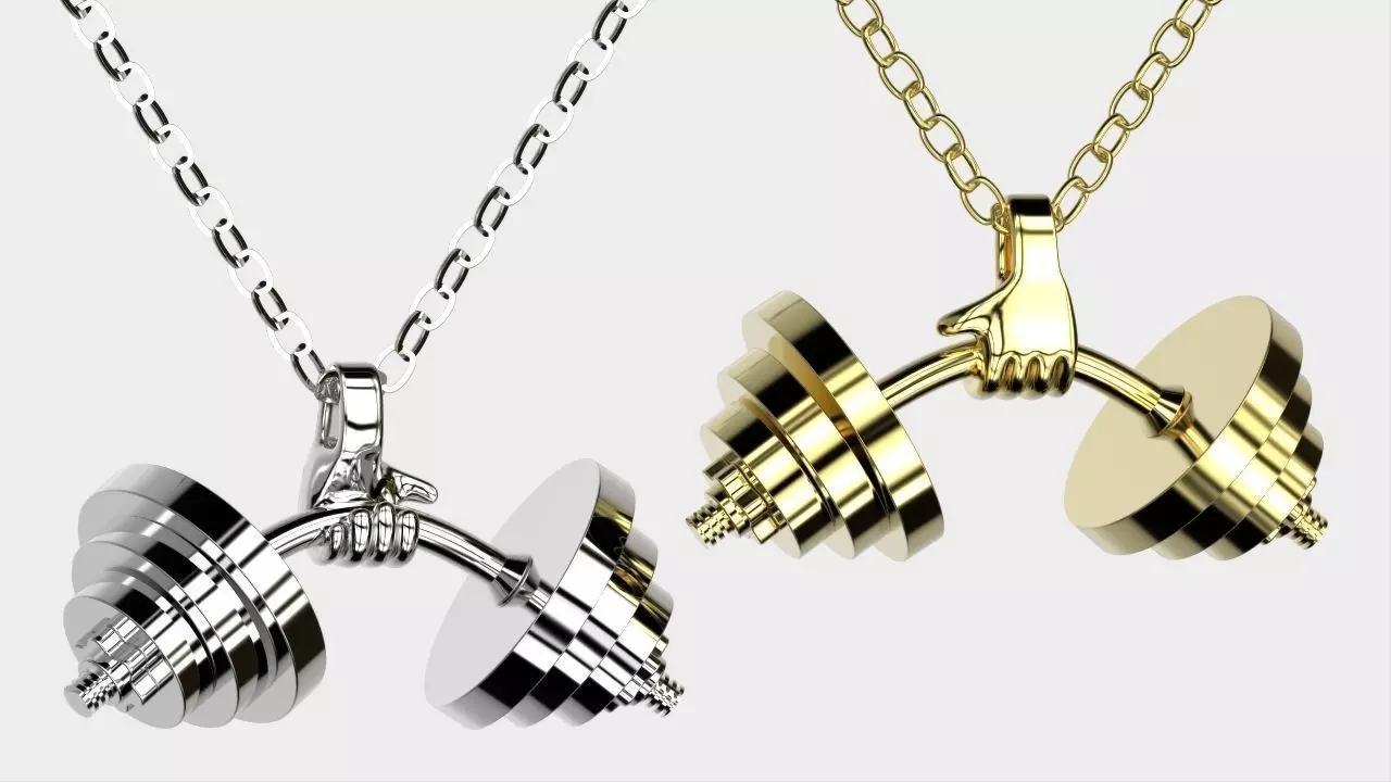 Pendant dumbbell 3D print model_0