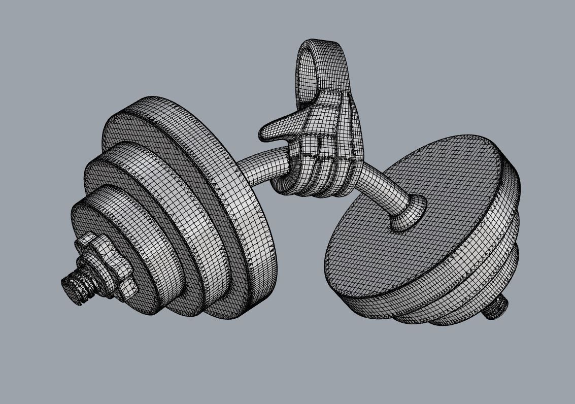 Pendant dumbbell 3D print model_6
