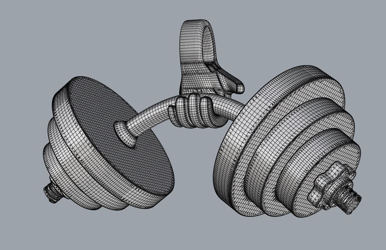 Pendant dumbbell 3D print model_7
