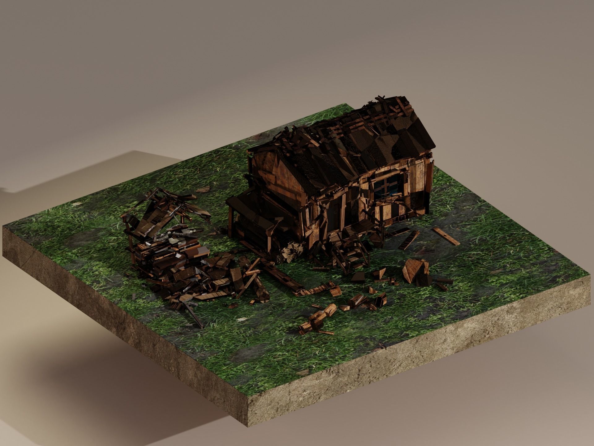  Sawmill Level 1  Low-poly 3D model_1
