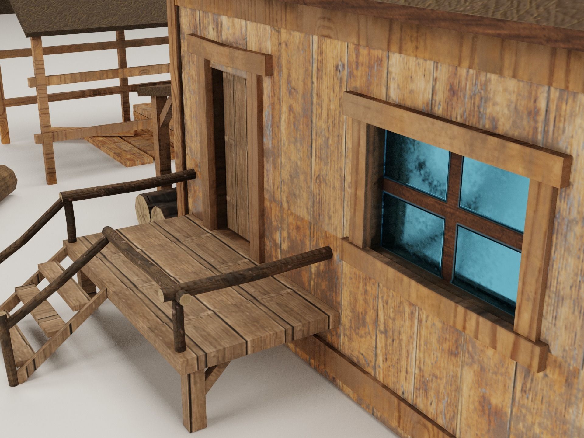  Sawmill Level 1  Low-poly 3D model_6