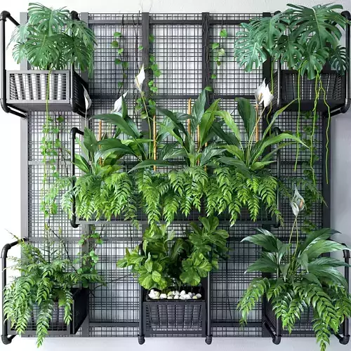 Wall Grid Plant Pot 6 3D model