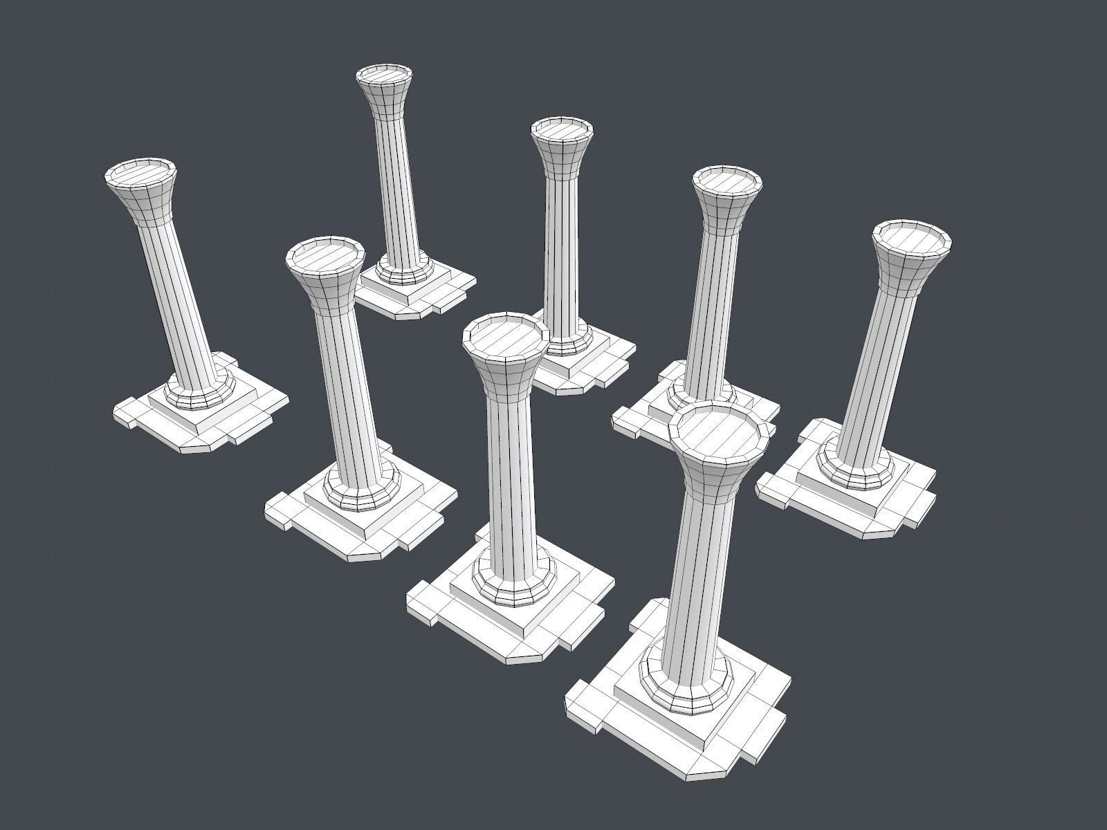 Low Poly Egypt Pillar Low-poly 3D model_7
