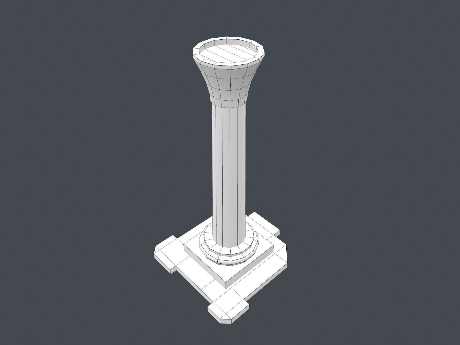 Low Poly Egypt Pillar Low-poly 3D model_10
