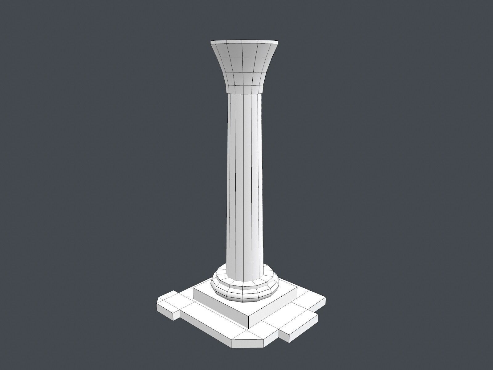 Low Poly Egypt Pillar Low-poly 3D model_8
