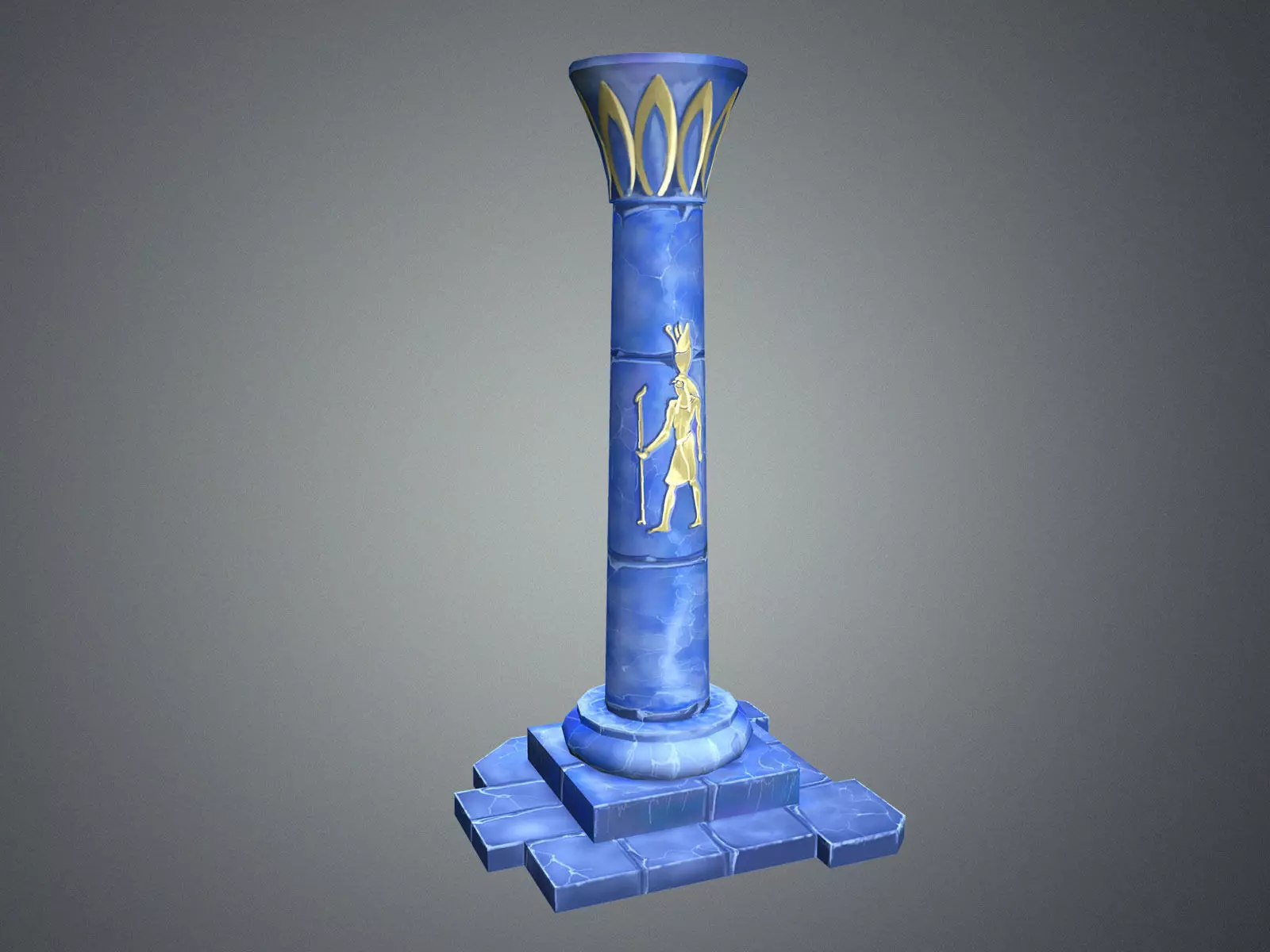 Low Poly Egypt Pillar Low-poly 3D model_0