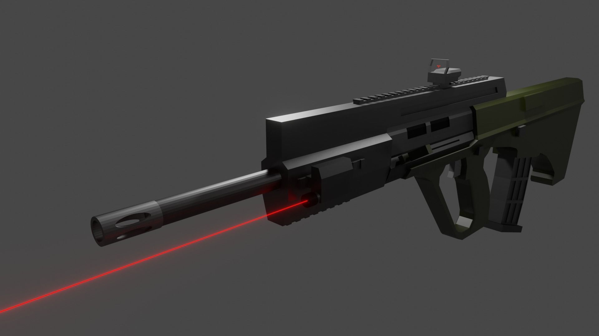 Custom AUG Low Poly Free 3D model_2