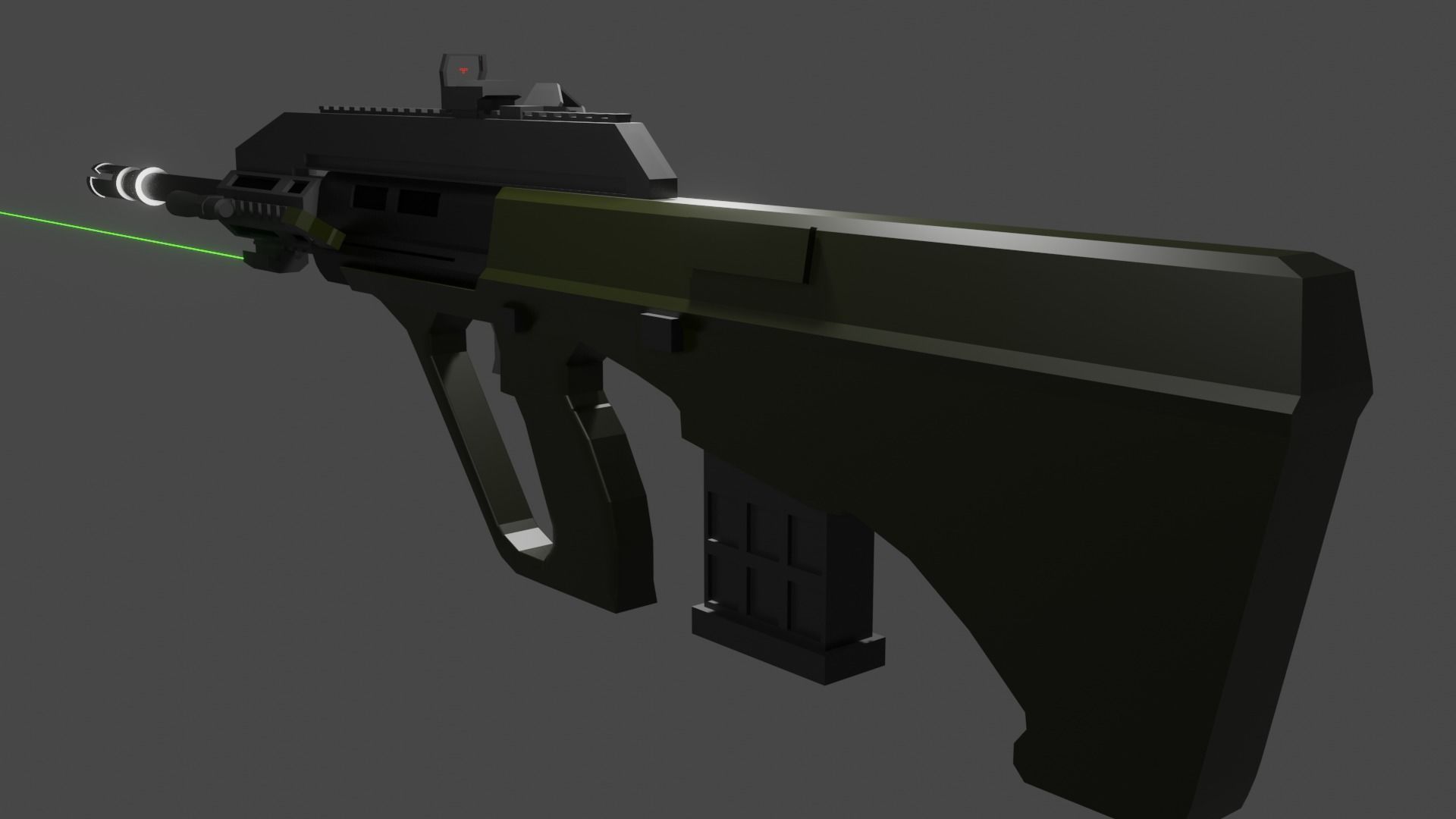 Custom AUG Low Poly Free 3D model_6