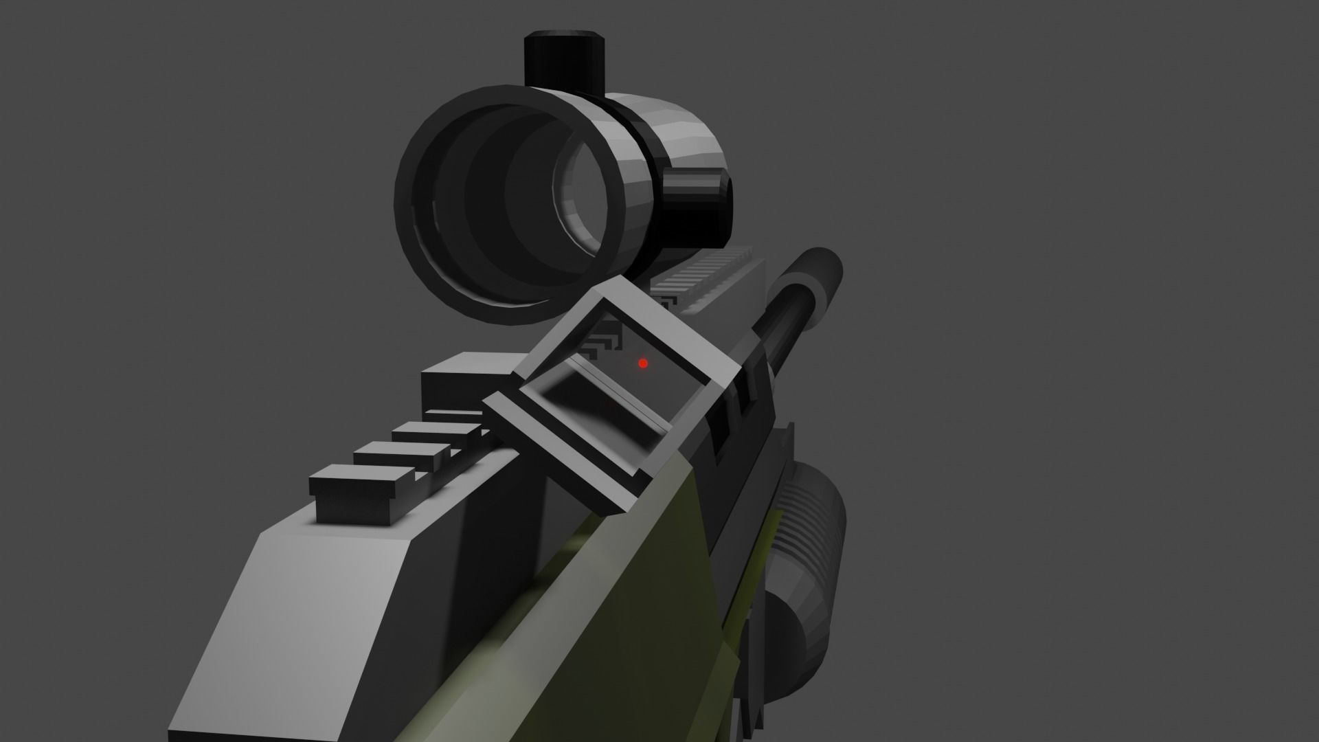 Custom AUG Low Poly Free 3D model_7