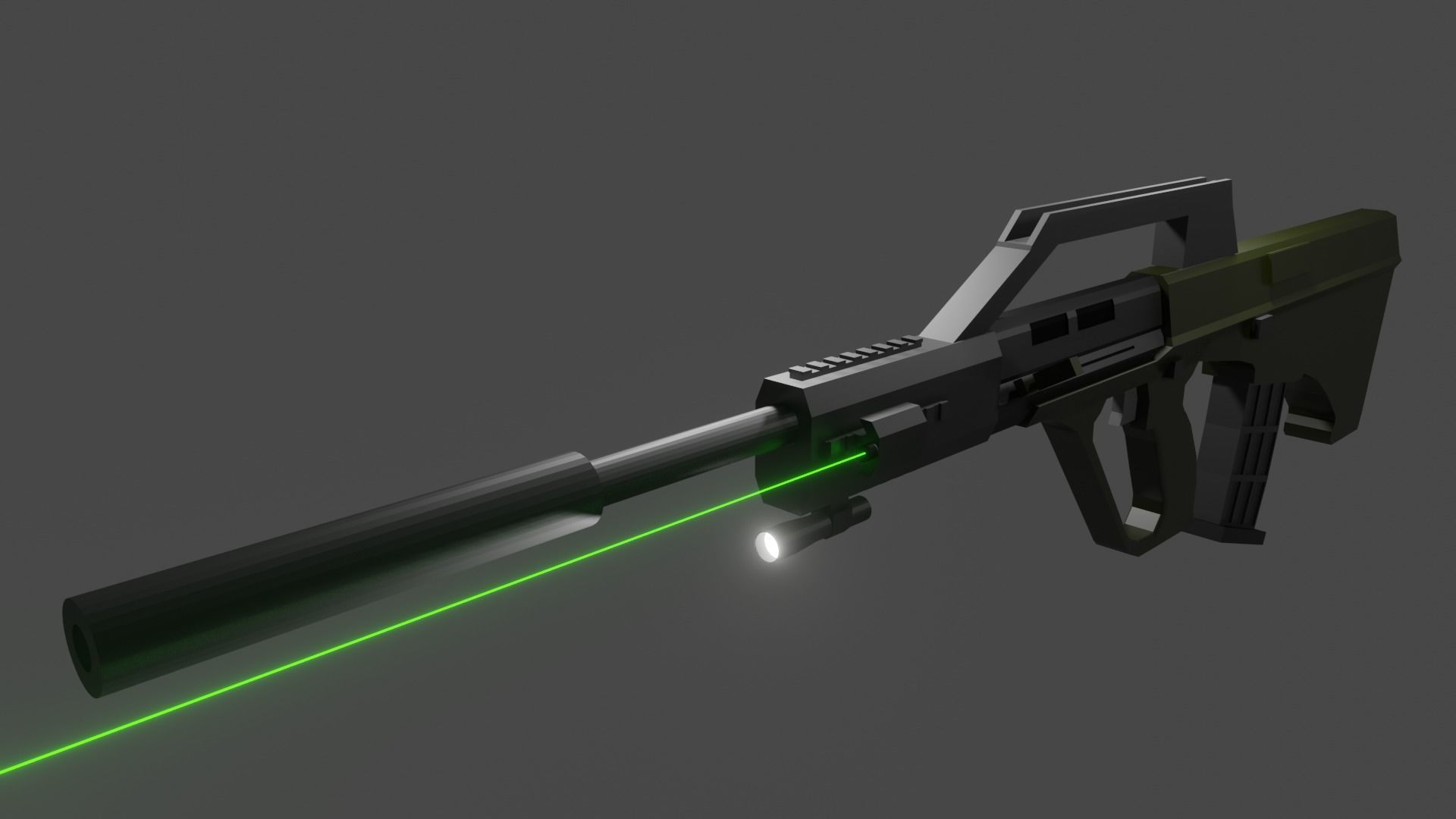 Custom AUG Low Poly Free 3D model_3