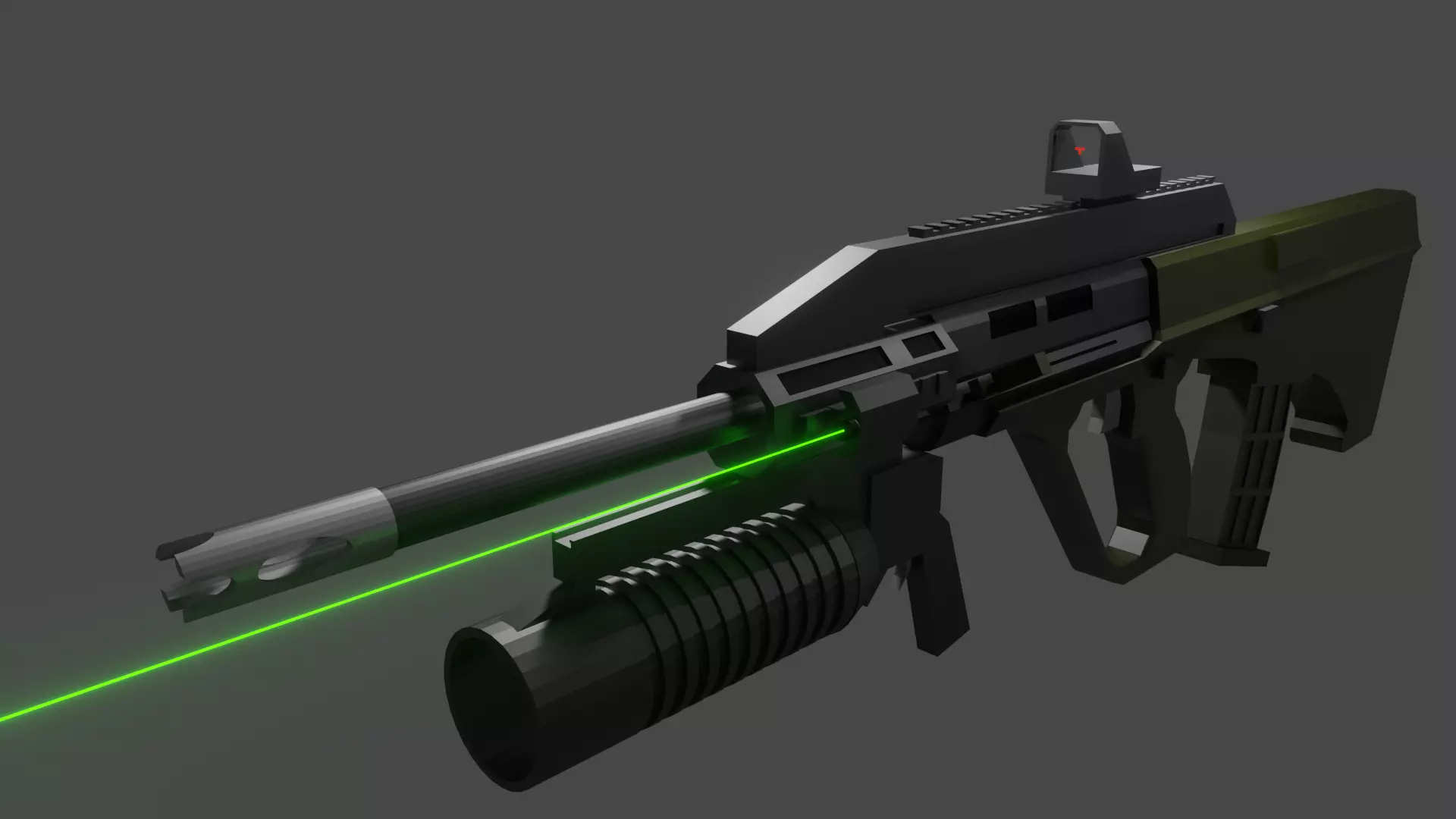 Custom AUG Low Poly Free 3D model_0