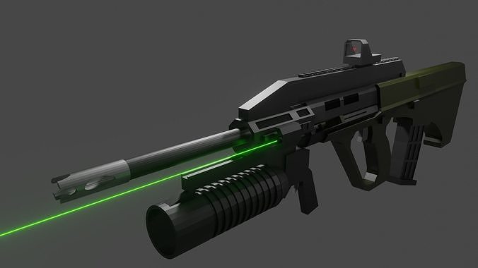 Custom AUG Low Poly Free 3D model