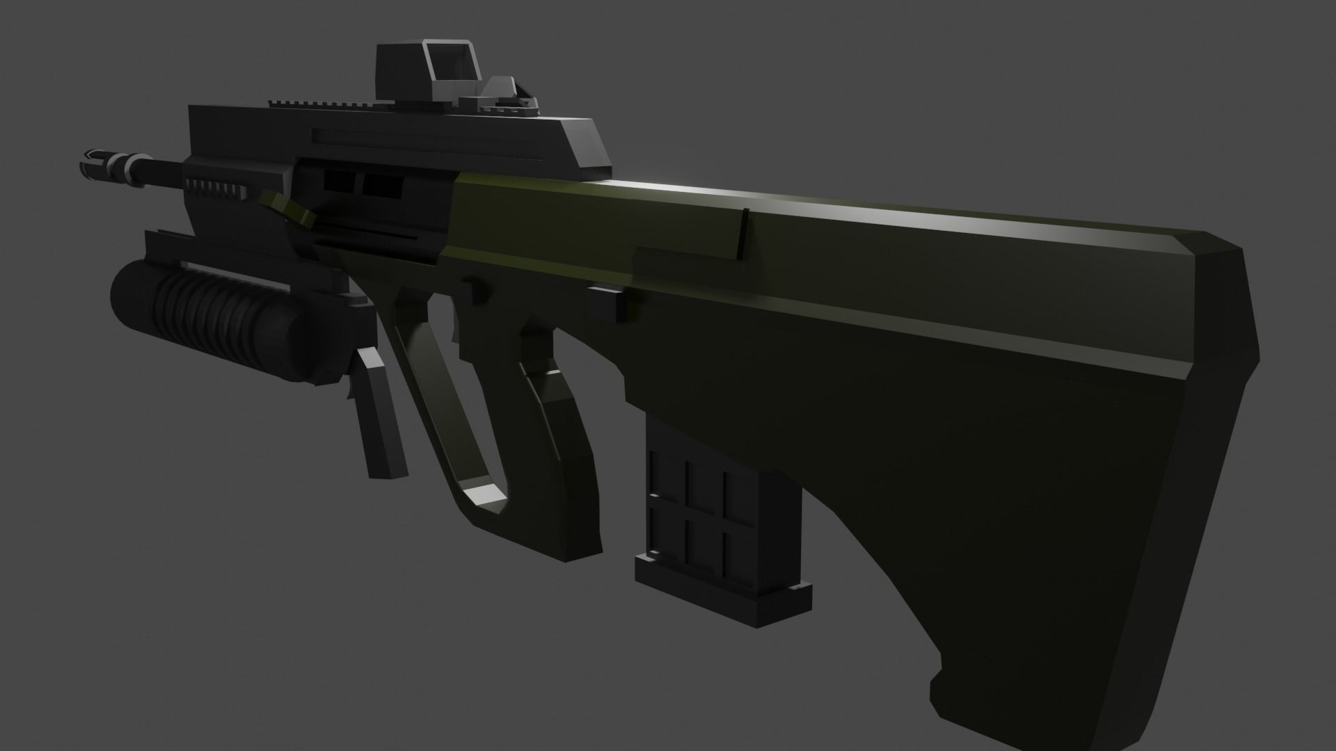 Custom AUG Low Poly Free 3D model_5
