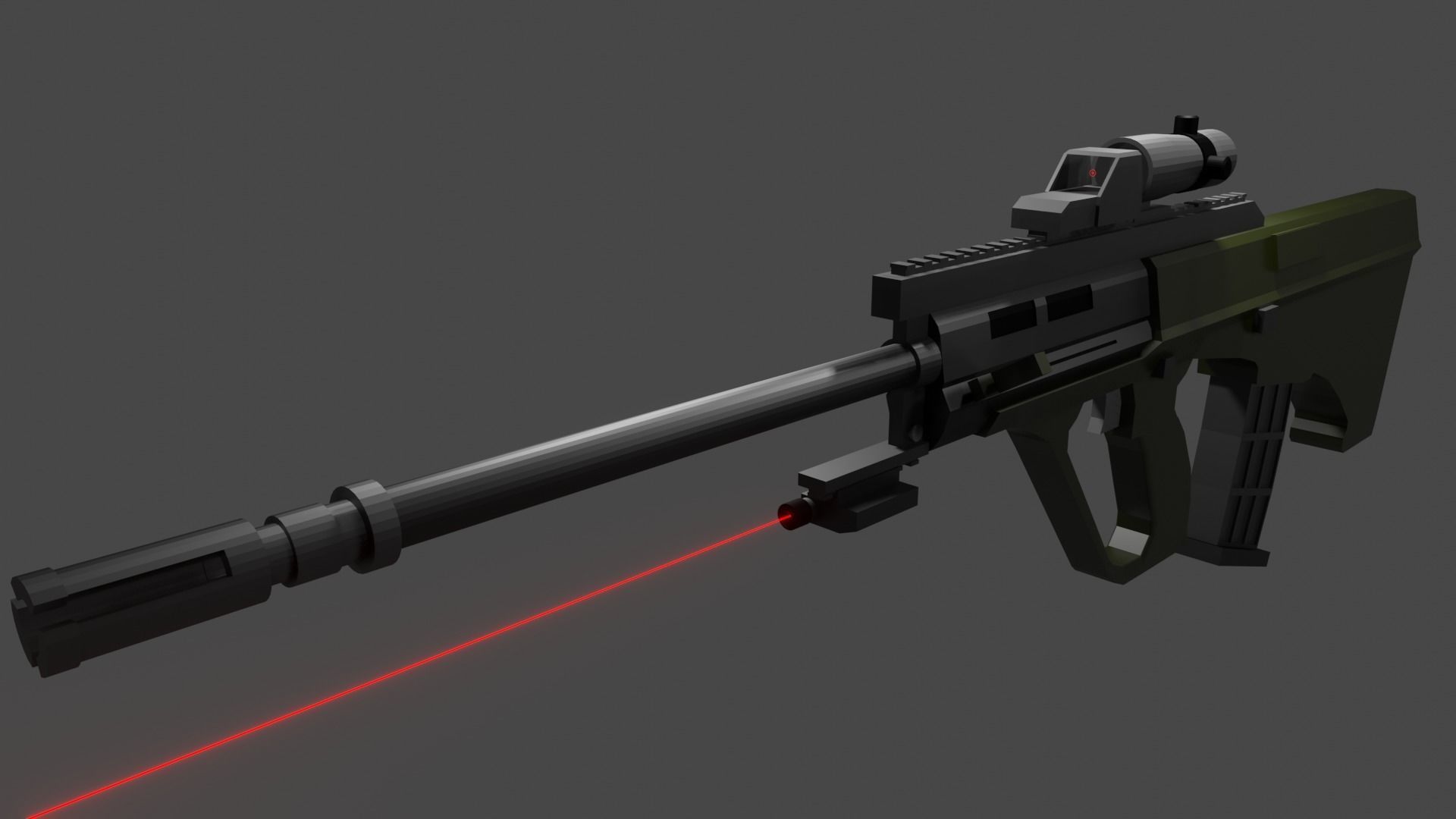 Custom AUG Low Poly Free 3D model_1