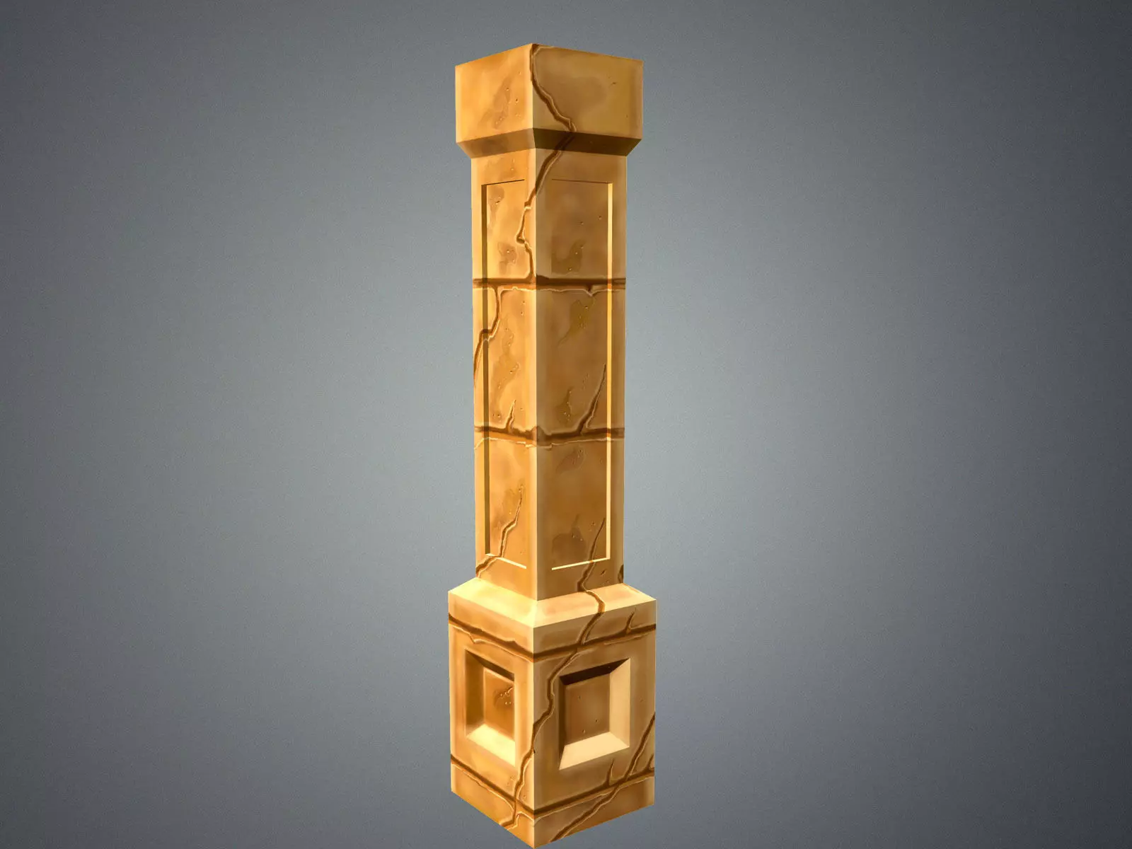 Low Poly Sand Pillar Free low-poly 3D model_0