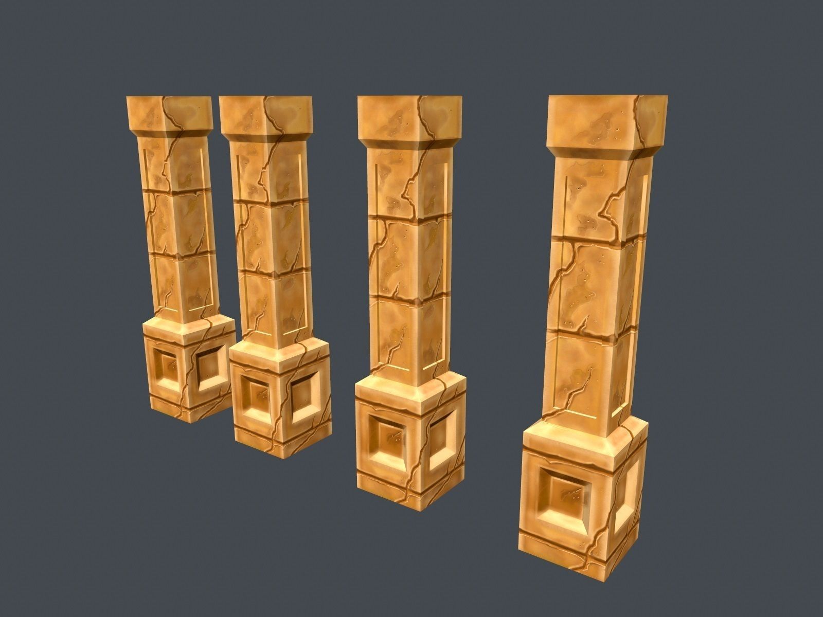 Low Poly Sand Pillar Free low-poly 3D model_4