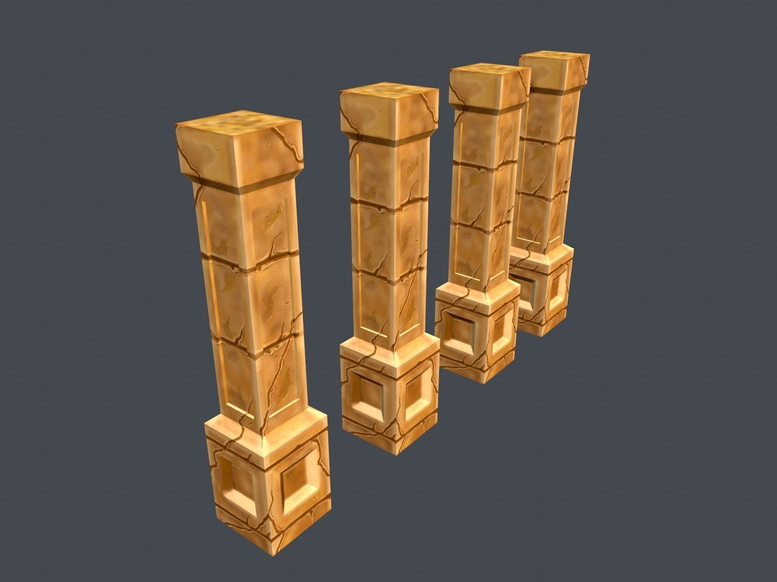 Low Poly Sand Pillar Free low-poly 3D model_5