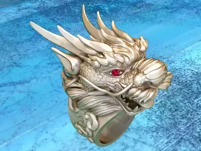 Dragon ring -  Mens ring - Dragon head ring - N908