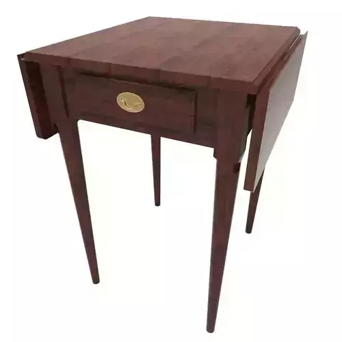 Table Mahogany Drop Leaf with Drawers Low-poly 3D model