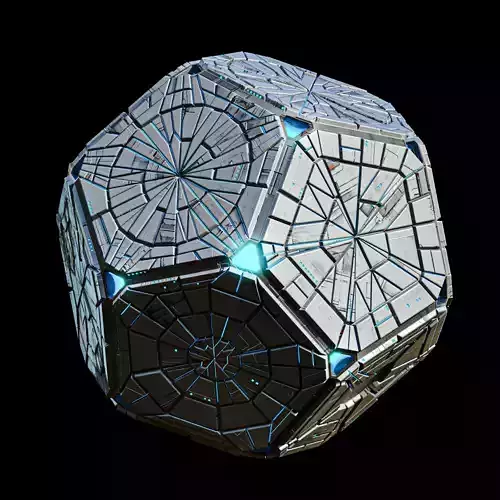 Geometrical Spacecraft Hedra Sphere Round Sci-Fi Space Station Low-poly 3D model