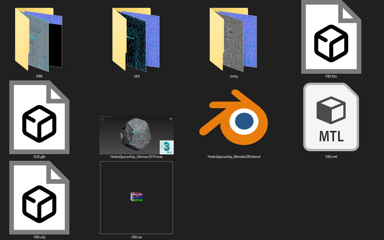 Geometrical Spacecraft Hedra Sphere Round Sci-Fi Space Station Low-poly 3D model_10