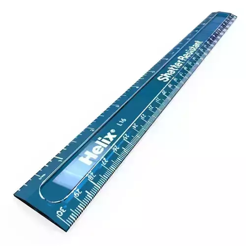 Shatter Resistant Ruler Low-poly 3D model